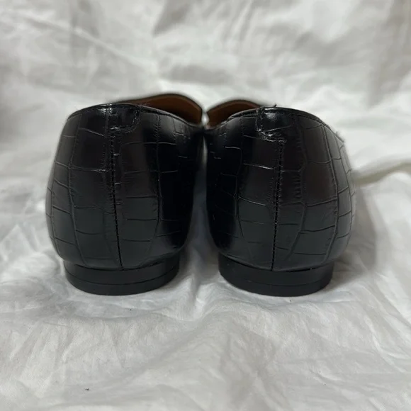 Women’s Nine West Black Faux Alligator Leather Loafer flats. Size 7. - Picture 7 of 11